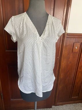 H&M White Blouse with Black Polka Dots